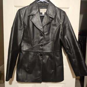 Worthington Black Leather Jacket sz M